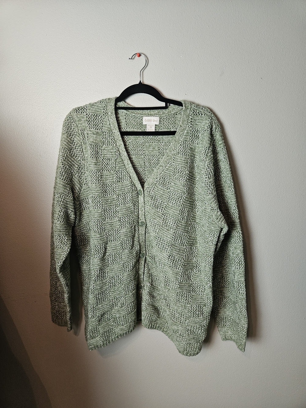 Caslon Light Sage Knit Button-Up Cardigan